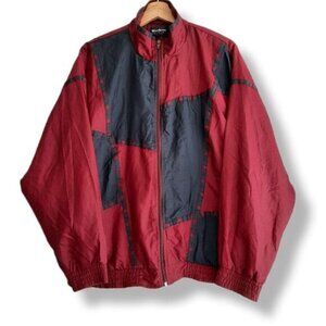 Vintage WEEKEND EDITION Windbreaker Jacket Patchwork Dolman Sleeve Sz L